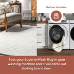 nuLOOM Nia White Geometric Washable Area Rug, 2' x 3'