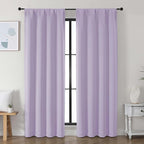 Simplebrand Ava Lilac Blackout Curtains for Bedroom, 78 Inch Length, 2 Panels Set, Privacy Thermal Insulated Rod Pocket Window Curtains for Patio, French Door, W40 x L78 Inch