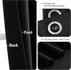 MIULEE Black Blackout Curtains - Bedroom Window Treatment Curtains Thermal Insulated Room Darkening Drapes for Living Room Kitchen Grommet Top Light Blocking Drapery, 40 x 48 Inches Long, 2 Panels