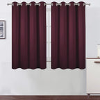LEMOMO Burgundy Red Thermal Blackout Curtains/52 x 54 Inch/Set of 2 Panels Room Darkening Curtains for Bedroom