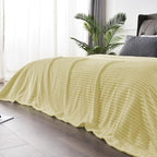BEDELITE Fleece Throw Blanket for Couch – 3D Ribbed Jacquard Soft and Warm Decorative Fuzzy Blanket – Cozy, Fluffy, Plush Lightweight Transparent Yellow Throw Blankets for Bed, Sofa, 50x60 inches