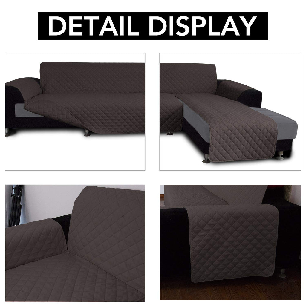 Easy-Going L Shape Sofa Slipcover Sectional Couch Cover - Reversible & Pet-Friendly (X-Large, Chocolate/Chocolate)