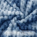 Exclusivo Mezcla Fleece Twin Blanket for Bed, Extra Large Fuzzy Tie-dye Stone Blue Bed Blankets, Soft Cozy Plush Sofa Throws for All Seasons, 90x66 Inches