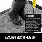 GORILLA GRIP 100% Waterproof All-Season WeatherMAX Doormat, 47x35, US Designed Natural Rubber, Stain and Fade Resistant, Low Profile Indoor Outdoor Door Mats, Easy Clean Patio Mat, Light Gray Bones