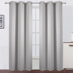 LEMOMO Light Grey Blackout Curtains 34 x 84 Inch Length/Set of 2 Curtain Panels/Thermal Insulated Room Darkening Blackout Curtains for Bedroom