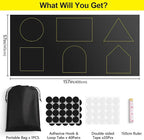 FADOTY Blackout Curtains for Bedroom, Portable 100% Black Out Window Cover Film, Cuttable Blackout Shades Fabric Sheet, No Drill Window Blinds, Sun Heat Light Blocker for Travel Media Dorm, 57'' W