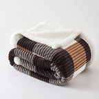 PU MEI Sherpa Blanket Twin Plaid Thick Bed Blanket, 60”*80” Super Soft Flannel Fuzzy Fleece Reversible Velvet Plush Warm Blanket for Couch(Brown-Check, 60"*80")