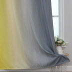 Grey and Yellow Ombre Blackout Curtains for Living Room 52Wx72L Inch Length
