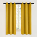 NICETOWN Gold Blackout Cafe Faux Silk Curtains for Small Windows, 42" Wide by 63" Long, 2 Panels, Grommet Privacy Blackout Satin Drapes for Home Decoration