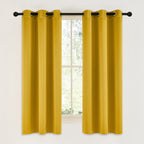 NICETOWN Gold Blackout Cafe Faux Silk Curtains for Small Windows, 42" Wide by 63" Long, 2 Panels, Grommet Privacy Blackout Satin Drapes for Home Decoration