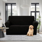 U-NICE HOME Loveseat Cover Stretch Couch Cover Sofa Cover Sofa Slipcover Furniture Protector for 2 Cushion Couch Sofa Pet Friendly(Loveseat, Black)