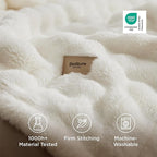 Bedsure 3D Fleece Bubble Blanket - GentleSoft White King Blanket for Bed Sofa Room Decor - Luxury Soft Cozy Gifts for Kids, Lightweight, All Seasons, Off White, 108"×90"