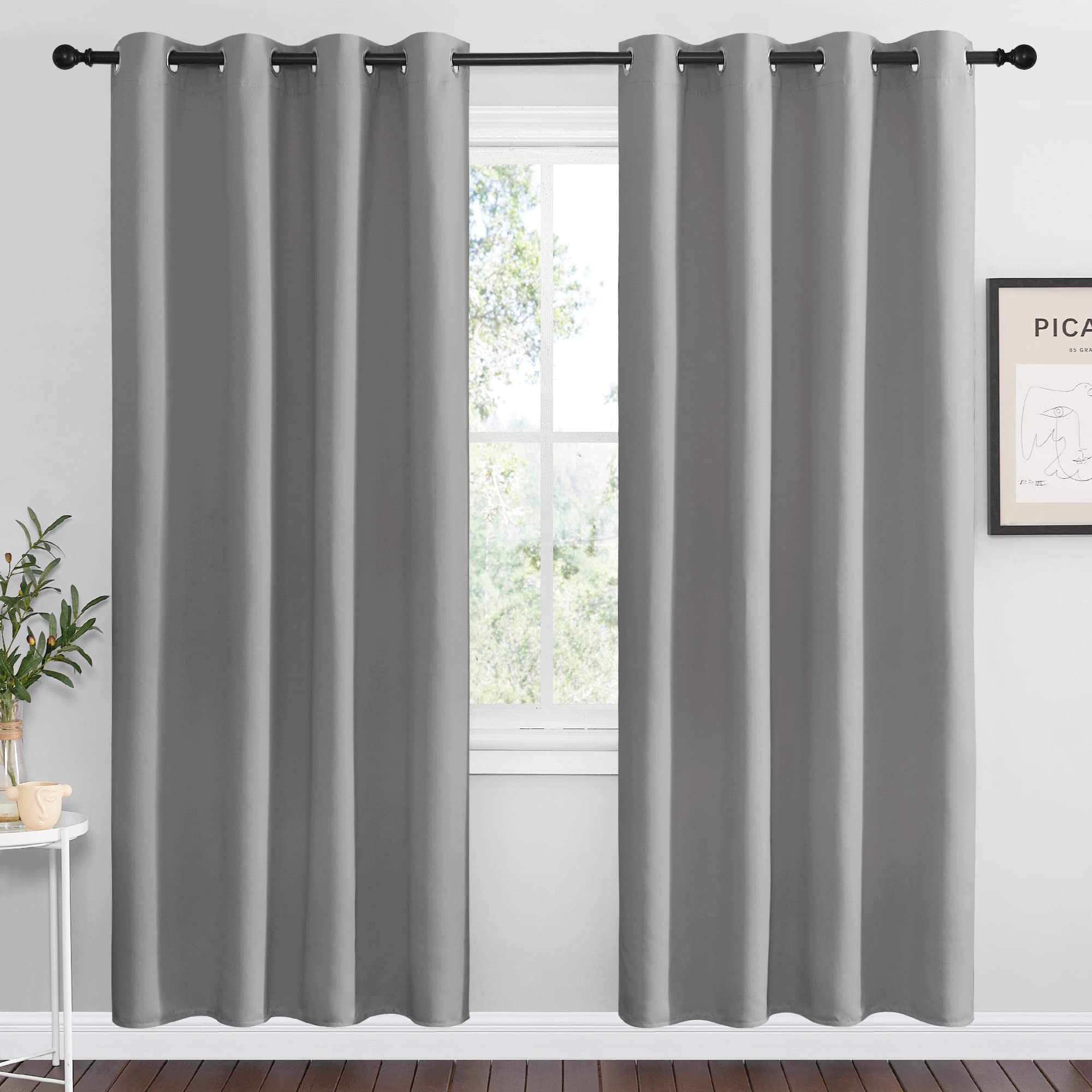 NICETOWN Cappuccino Blackout Curtains for Kitchen 55" w x 78" L 2 Panels