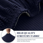 Couch Cushion Covers Seat Cushion Cover Stretch Couch Cover Separate Sectional Sofa Slipcovers Furniture Protector(3 Pieces for Seat or Sofa Backrest, Navy)
