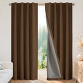 Joydeco Blackout Curtains for Bedroom - 100% Light Blocking 2 Panels Cappuccino Drapes 66" W x 90" L, Thermal Insulated Room Darkening Curtains, Linen Textured for Living Room, Rod Pocket & Back Tabs