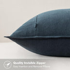 MIULEE Decorative Linen Pillow Covers 20x20 Inch Deep Blue