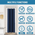 H.VERSAILTEX Doorway Curtain Blackout Closet Door Curtain Room Divider Window Treatment Curtain for Bedroom Thermal Insulated Privacy Drape Soundproof Grommet, 42 x 80 inches, 1 Panel, Navy