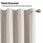 Linen Textured Total Blackout Curtains 45 Inches Long, Beige