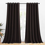 NICETOWN Blackout Curtain Panels for Bedroom, 2 Panels, W70 x L95-inch, Toffee Brown, Thermal Insulated Grommet Top Blackout Draperies and Drapes for Basement