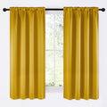NICETOWN Gold Blackout Cafe Faux Silk Curtains for Small Windows, 42" Wide by 63" Long, 2 Panels, Rod Pocket Privacy Blackout Satin Drapes for Home Decoration