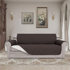 Easy-Going 4 Seater Sofa Slipcover Reversible Sofa Cover Water Resistant Couch Cover with Foam Sticks Elastic Straps Furniture Protector for Pets Children Dog Cat (XX-Large, Chocolate/Ivory)