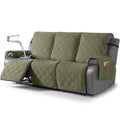 TAOCOCO 100% Waterproof Recliner Sofa Cover, Non Slip Split Couch Covers for Reclining Couches with Straps, Washable Reclining Sofa Cover Furniture Protector for Kids Pets(3 Seater, Green)