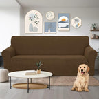 U-NICE HOME Stretch Couch Cover Sofa Cover Washable Sofa Slipcover Furniture Protector for 3 Cushion Couch Sofa Pet Friendly(Sofa, Brown)