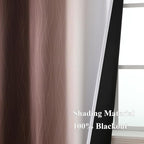 Estelar Textiler Brown and Greyish White Blackout Curtains 42Wx84L 2 Panels