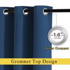 NICETOWN Blackout Window Curtains 72 inches Long, Thermal Insulated Grommet Room Darkening Window Treatments for Bedroom/Living Room, Moroccan Blue, Set of 2, W37 x L72