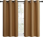 NICETOWN Sleek Blackout Curtains 40 inches Length for Small Windows, Noise Reducing and Block Draft Panels for Door Doorway Laundry Office Luxury Decor Theme (2 Panels, Gold Brown, W42 x L40 -Inch)