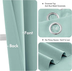 MIULEE Aqua Blackout Curtains for Bedroom Living Room 72 Inches Long 2 Panels, Thermal Insulated Room Darkening Drapes Solid Grommet Noise Reduction Light Blocking Window Treatments 40x72 Inch