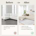 HOMERILLA Sectional Couch Covers for Sectional Sofa L Shaped Sofa Cover Blanket 2 Pieces L Shape Furniture Protector for Pets Dogs(Ivory, X-Large)