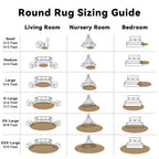 OLANLY Taupe Round Rugs for Bedroom - Machine Washable, 9 ft Circle Area Rugs for Living Room, Soft and Fluffy Shaggy Carpet for Teen Girl and Boys, Nursery Rooms, Dorms, Home Decor Aesthetic