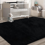 10X14 Large Shag Area Rugs for Living Room Bedroom,Big Soft Black Fluffy Rug for Bedroom Dorm,Indoor Carpet Plush Rugs for Living Room Home Decor,Black
