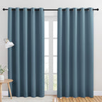 NICETOWN Room Darkening Draperies Window Curtain Panels, Smoky Blue, 2 Panels, W60 x L84 -inch, Thermal Insulated Grommet Room Darkening Curtains for Bedroom