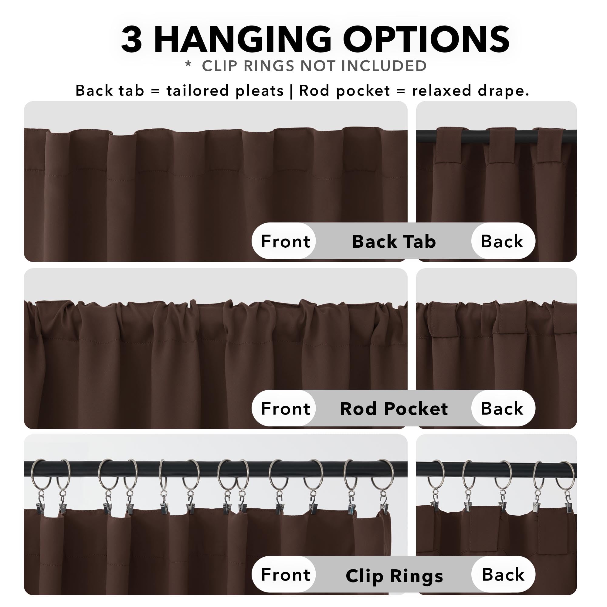 Deconovo Blackout Curtains for Bedroom 108 Inches Long
