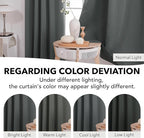 Deconovo Blackout Curtains, Thermal Insulated, W42 x L45 2 Panels, Back Tab, Machine Washable, Room-Darkening Drapes for Bedroom/Living Room Dark Grey