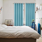 BGment Blackout Curtains - Grommet Thermal Insulated Room Darkening Bedroom and Living Room Curtains, Set of 2 Panels (70 x 63 Inch, Aqua)