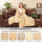 inhand Fleece Blanket for Bed, Super Soft Flannel Cozy King Bed Blanket for Adults, Washable Lightweight Fuzzy Bed Blanket for Office Sofa, Warm Plush Blankets for All Season (90"×108", Cream)
