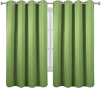 LEMOMO Light Green Blackout Curtains 66 x 63 Inch Length/Set of 2 Curtain Panels/Thermal Insulated Room Darkening Blackout Curtains for Bedroom