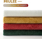 MIULEE Christmas Pack of 4 Couch Throw Pillow Covers 18x18 Inch Christmas Red/Green Soft Decorative Chenille Pillow Covers Farmhouse Accent Cushion Covers for Boho Home Decor Sofa Bedroom Living Room