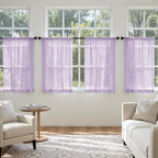 MIULEE Light Purple Sheer Curtains 63 Inches Long, 4 Panels Set, Lavender Light Filtering Rod Pocket Voile Drapes for Living Room and Bedroom, Airy Soft Fabric Window Treatments, 42 x 63 Inches