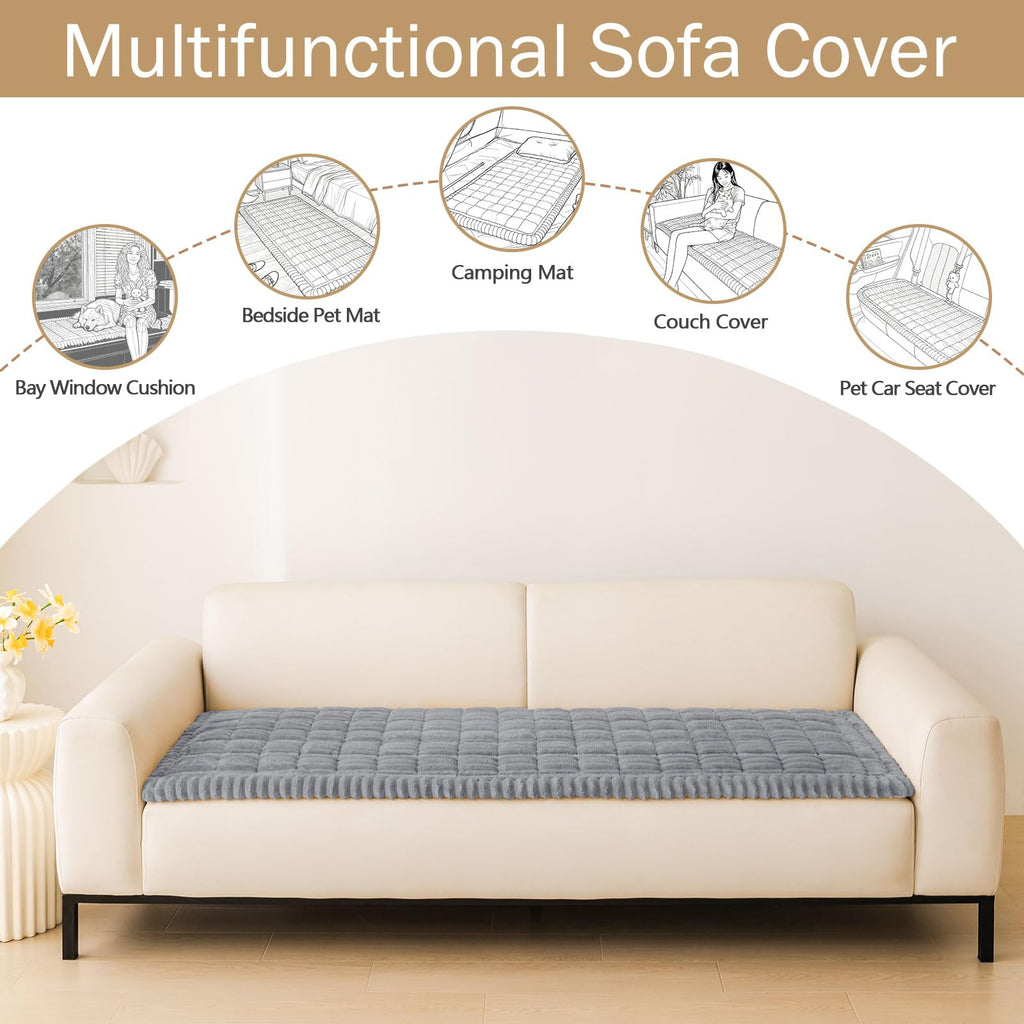 hyha Couch Cover for Dogs, Washable Non Slip Plush Flannel Sofa Protector