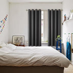 BGment Blackout Curtains - Grommet Thermal Insulated Room Darkening Bedroom and Living Room Curtain, Set of 2 Panels (52 x 63 Inch, Dark Grey)