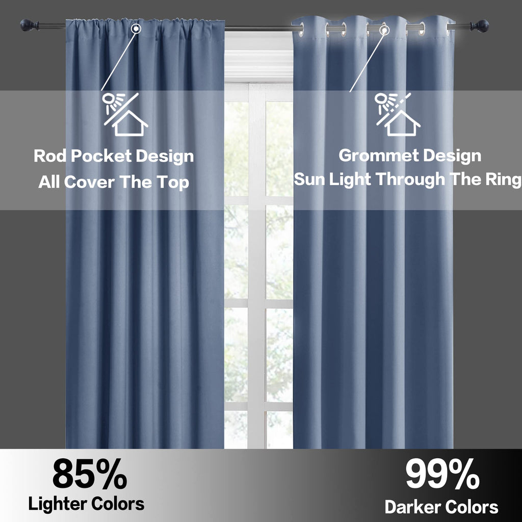 RYB HOME Short Blackout Curtains for Bedroom, Room Darkening Insulated