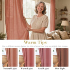H.VERSAILTEX Linen Curtains Home Decorative Nickel Grommet Curtains Privacy Added Energy Saving Light Filtering Window Treatments Draperies for Bedroom, Terracotta, 2 Panels, 52 x 45 - Inch