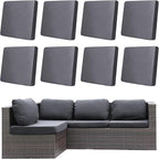 8Pcs Outdoor Cushion Covers, Patio Cushion Covers,Stretch Elastic Slipcovers, Replacement Washable & Reusable Furniture Protector for Patio Couch (Grey,Cover Only)
