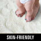 TWINNIS Super Soft Shaggy Rugs Fluffy Carpets 4x5.9 Feet, Indoor Modern Plush Area Rugs for Living Room Bedroom Kids Room Nursery Home Decor, Upgrade Anti-Skid Fuzzy Rug, Cream White
