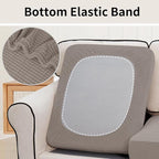 Easy-Going Stretch Individual Loveseat Couch Cushion Cover Sofa Cushion Furniture Protector Sofa slipcover Soft Flexibility with Elastic Bottom (2-Piece Loveseat Cushion Cover, Taupe)