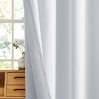 RYB HOME Short White 100% Blackout Curtains for Small Window